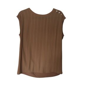 RW&Co Top Light Brown/white pin stripes Size Medium